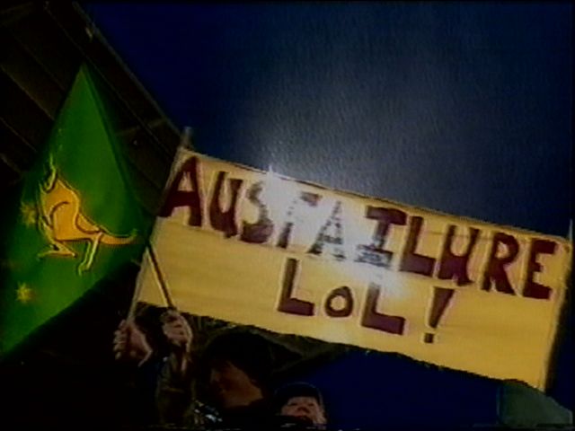 ASR-Hell Owner oswald P Wrong stole the show at the 2006 Tri Nations Game in Auckland when THIS IMAGE opened the Live TV Broadcast into the lounge rooms of Ausfailure's long suffering Rugby League fans.