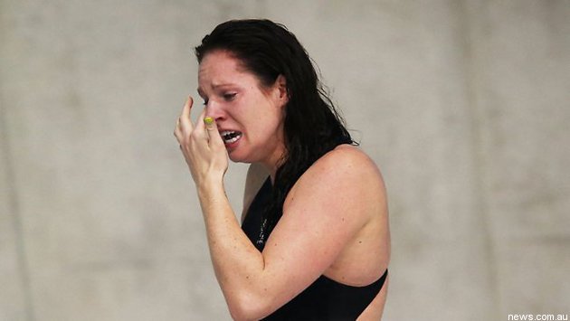 Emily Seebohm couldn't hold back tears after finishing second in Monday's 100m backstroke.